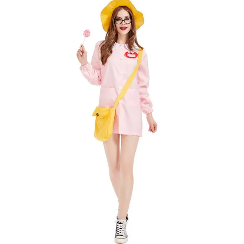 Parent-Child Costume Adult Japanese Kindergarten School Uniform Student Cosplay Hat Dress Set Teacher Costumes For Women Girls