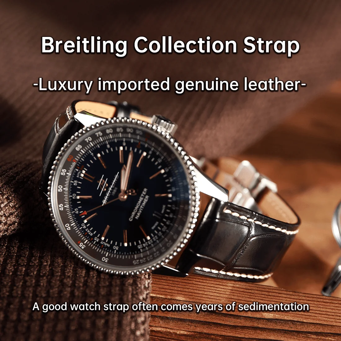 Leather Watch Band Quick Release Watch Strap Luxury Italian Cowhide Watch Bracelet Embossed Alligator Grain-19mm 20mm 21mm 22mm