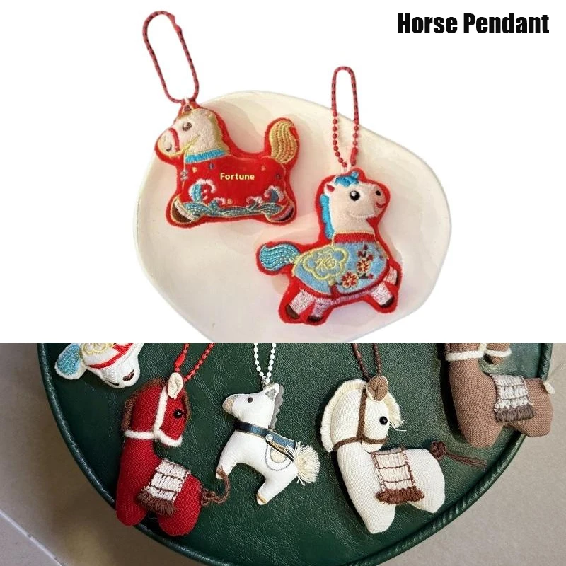 

1 шт. год лошади, новогодняя праздничная кукла, украшение в китайском стиле, пони, украшение со знаком зодиака, школьный рюкзак, кулон, брелок