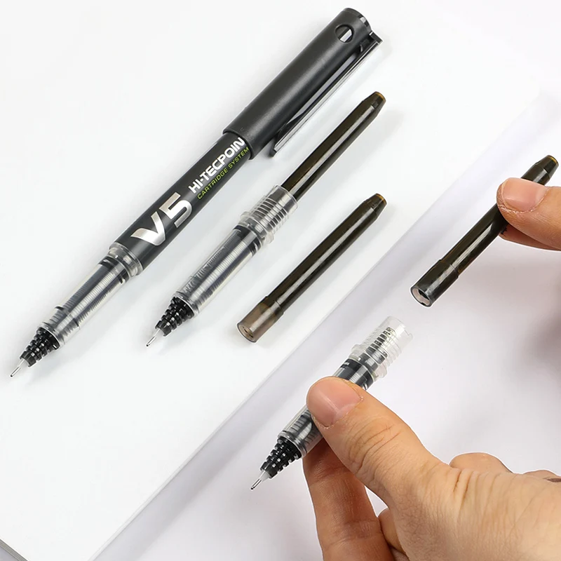 

Pilot Hi-Tecpoint Refillable Liquid Ink Rollerball Pens, V5/V7 0.5mm/0.7mm Tip Blue Cartridge System Rolling Ball Pen Gel Pens
