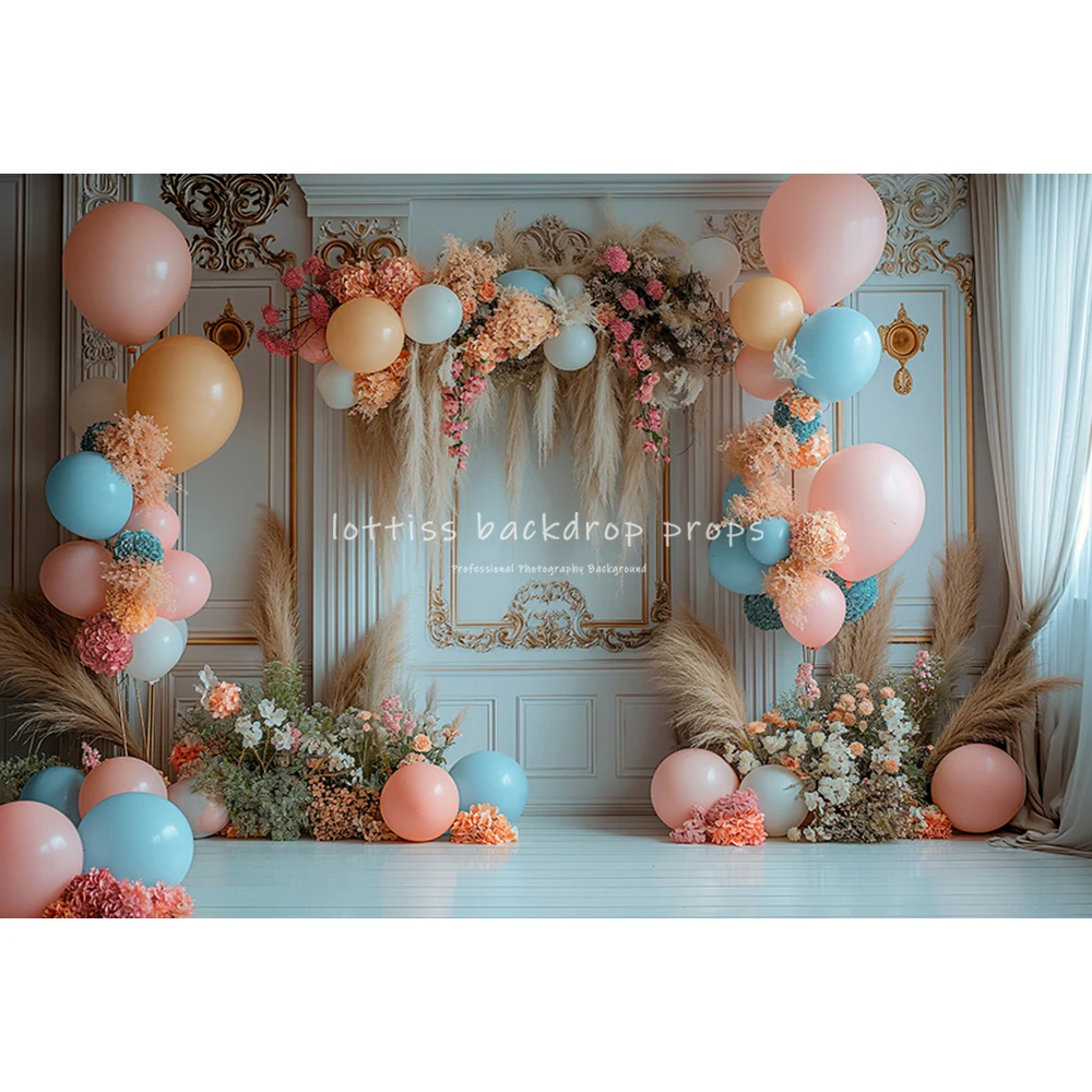 Floral Boho Style Backdrops Wooden Door Garden Kids Adult Photography Child Baby Photocall Windows Flower Spring Backgrouds