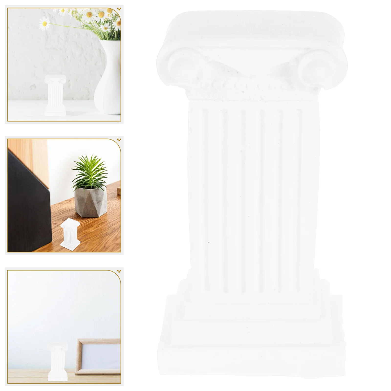 

Roman Column Plaster Statue White Miniature Decor Piece for Wedding Centerpiece Zen Garden Table Decor Holder