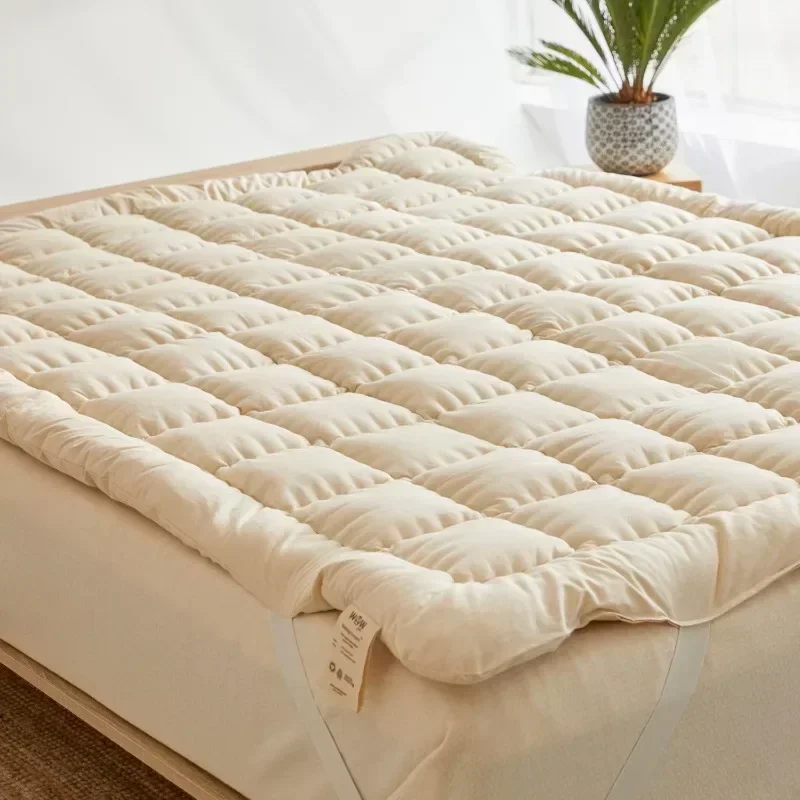 Pillow Top Mattress Topper for Back Pain Relief  | Natural Cooling Quilted Fitted Mattress