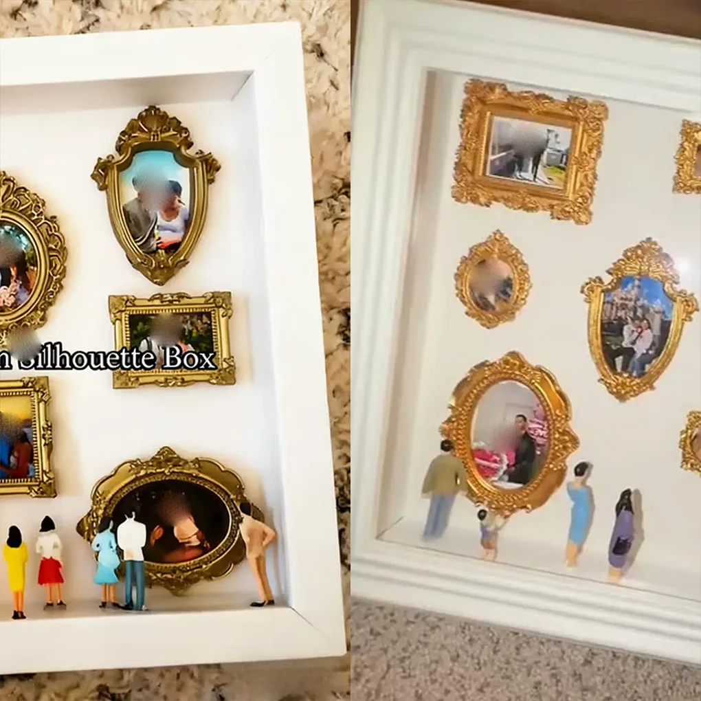 Elegant Gold Frame DIY Mini Museum Silhouette Box Unique Memories Display Kit For Home Décor Unique Memories In Style