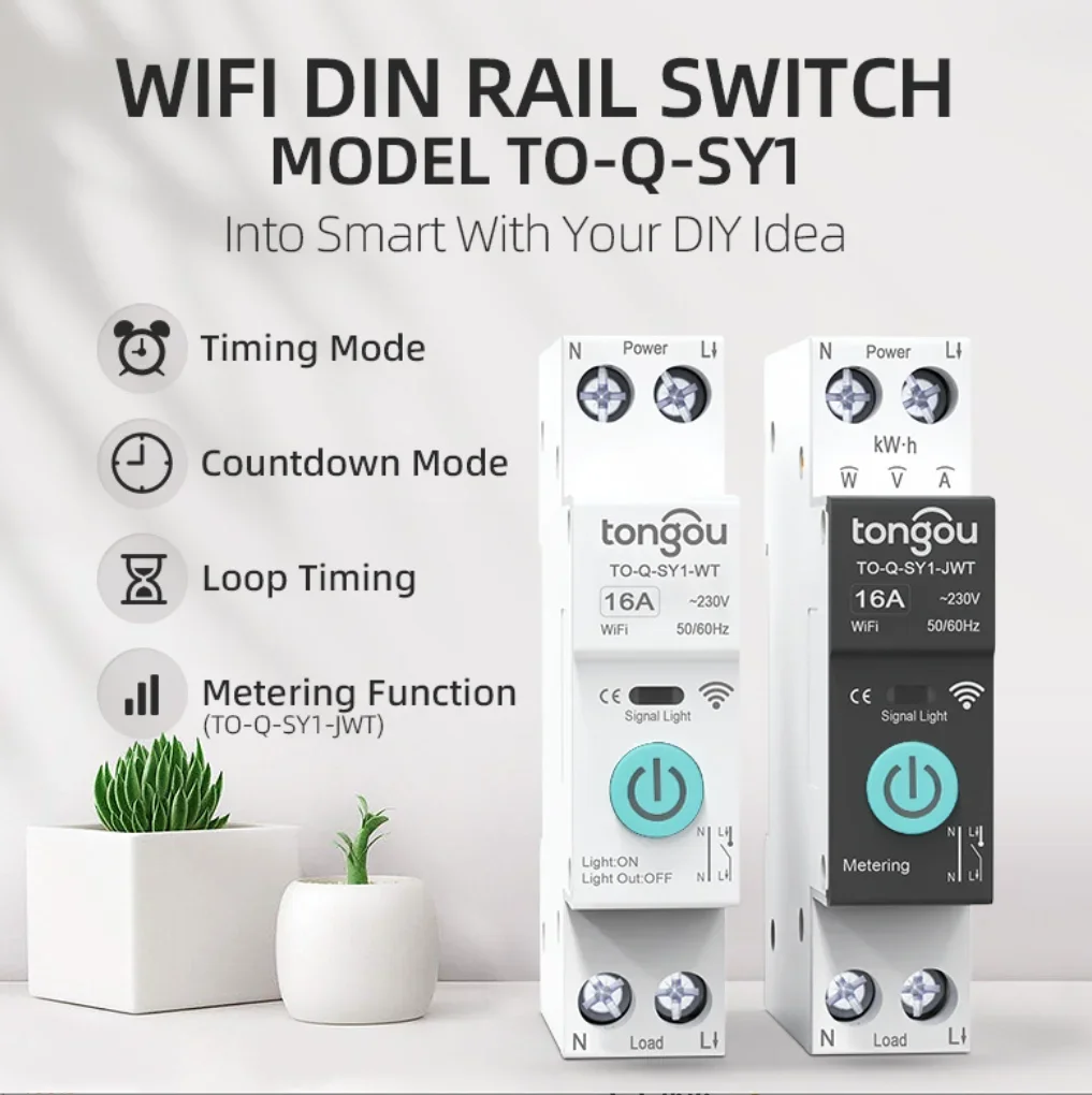 WiFi Smart Switch Circuit Breaker - Wireless Remote Control via Mobile Phone for Smart Home Automation