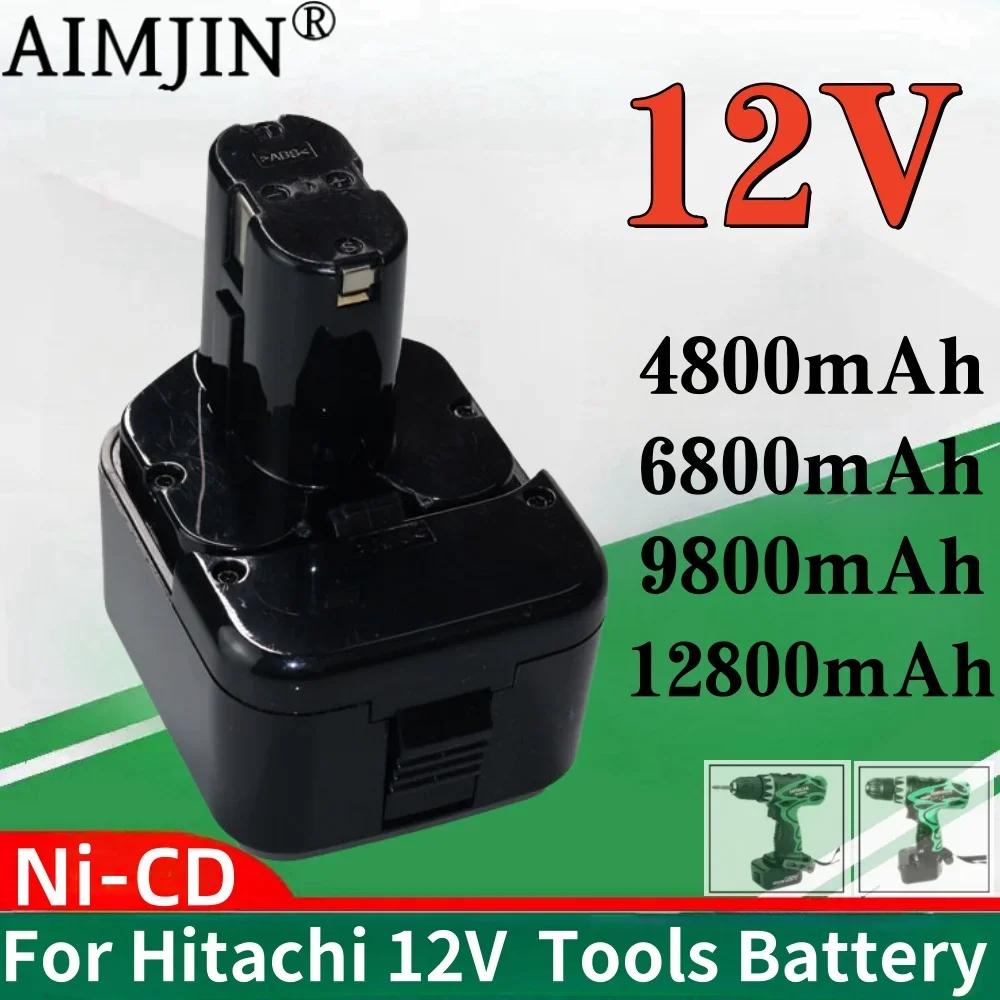 New 12V  4800/6800/9800/12800mAh 12V rechargeble Battery for Hitachi EB1214S 12V EB1220BL EB1212S WR12DMR CD4D DH15DV C5D , DS 1