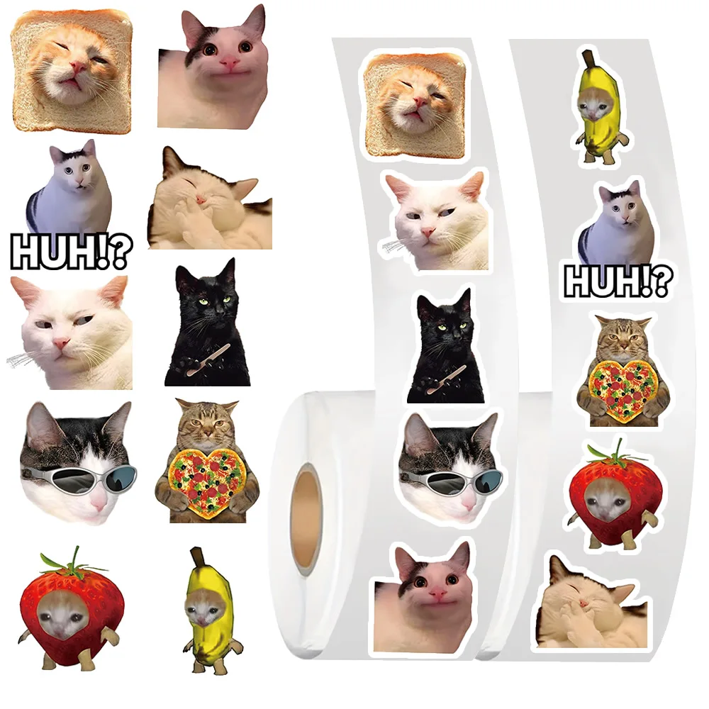 5000 Stück Rolle Lustige Katzen MEME Cartoon Graffiti Aufkleber DIY Handy Gitarre Laptop Notebook Koffer Wasserdichter Aufkleber Kinderspielzeug
