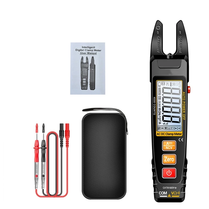 Current Intelligent Digital Clamp Meter Display for Electrician Home Use with Large Screen & Data Hold Function