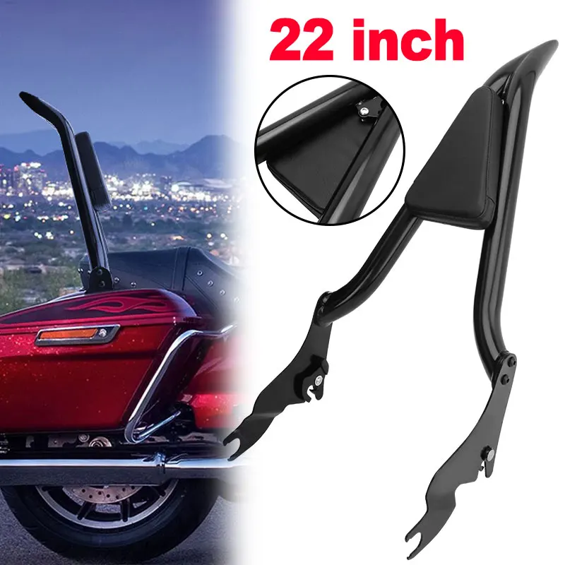 

Motorcycle Black Detachable Rear Passenger Backrest Sissy Bar Fit For Harley Touring Street Glide 2009-2022