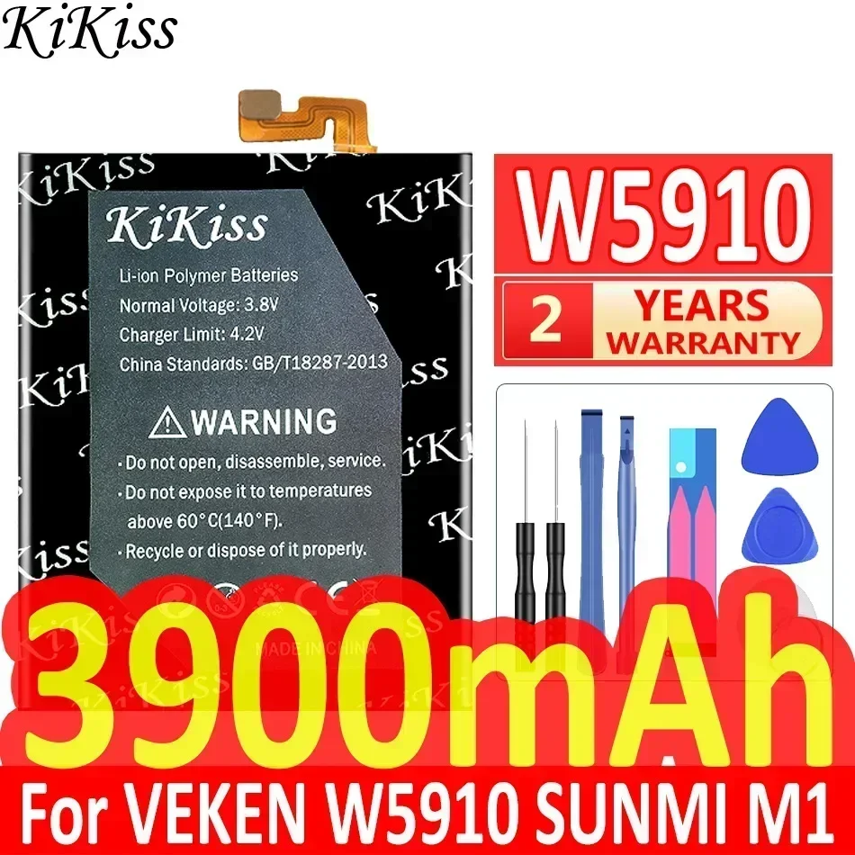 KiKiss Battery 3900mAh For VK VEKEN W5910 for SUNMI M1