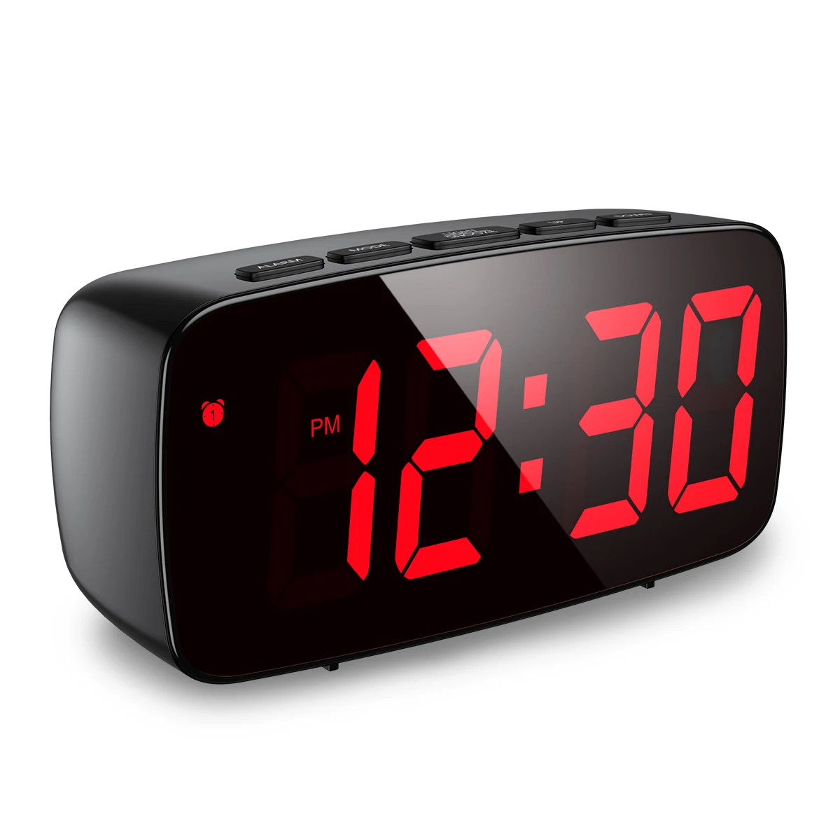 Reloj Despertador de Escritorio Digital LED con Control por Voz, Función de Repetición, Visualización de Hora y Temperatura, Modo Nocturno