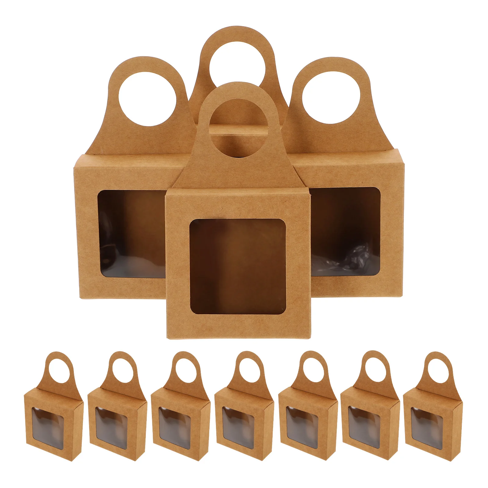 

20pcs Kraft Paper Hook Boxes 9x3x9cm Portable Bottle Gift Packaging Hanging Decorative Storage Cases Foldable