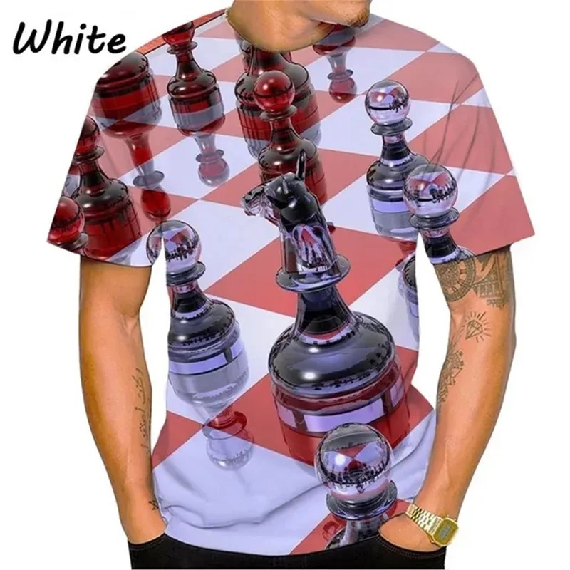 Fun Chess Graphics T Shirt For Men And Women Summer Casual Round Neck Tee Tops Mens 3d Print Plus Size Tshirt Ropa Hombre