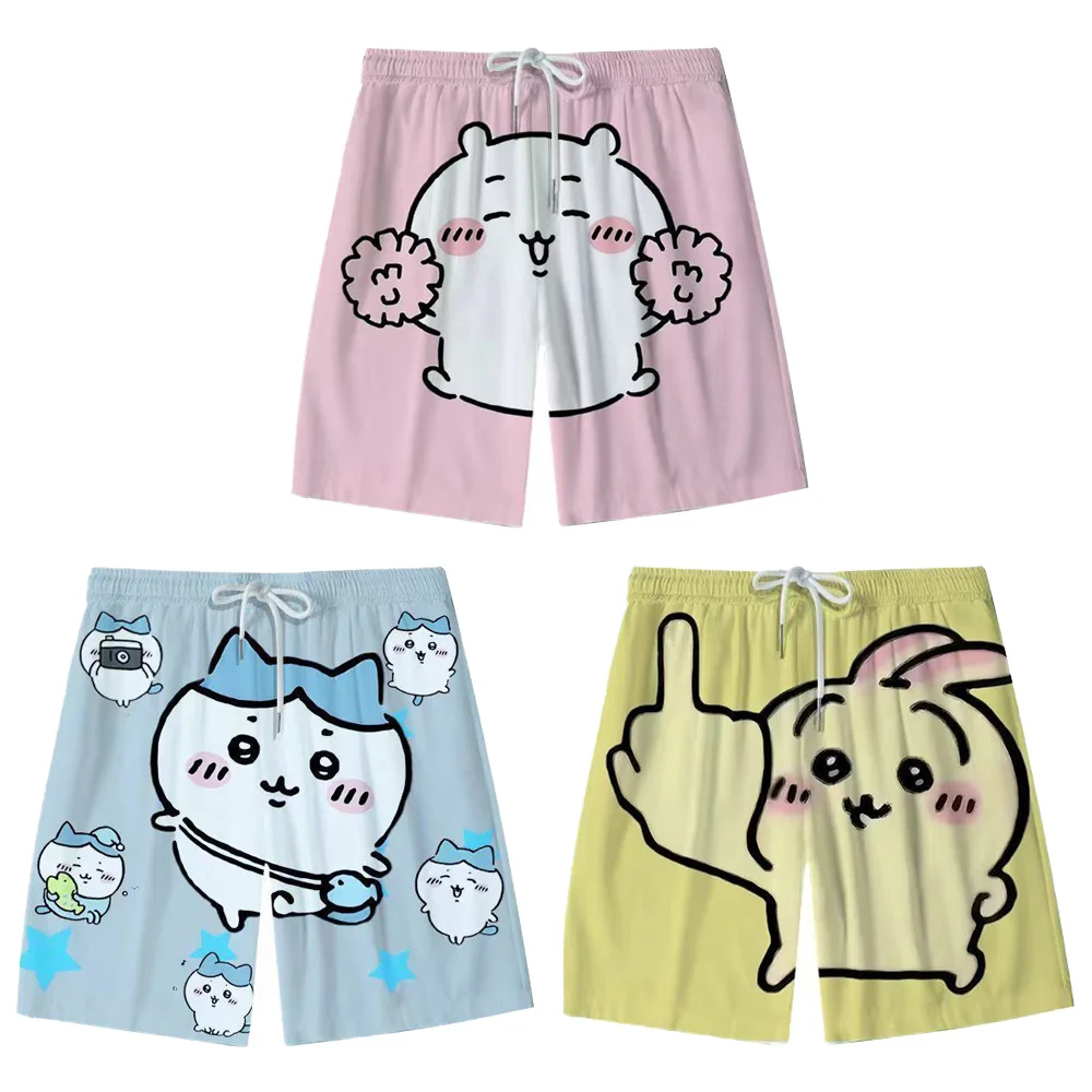 

Miniso Chiikawas аниме серия мультфильм Hachiwares Usagis шорты для мужчин и женщин летние свободные домашние модные повседневные пляжные брюки