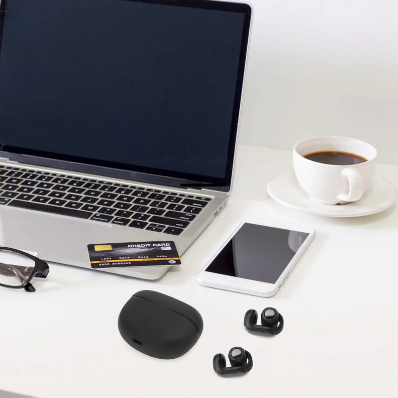 سماعات أذن مفتوحة بمشبك بلوتوث 5.3 سماعات لاسلكية تدعم تقليل الضوضاء الموسيقية مع علبة شحن للتمرين #5