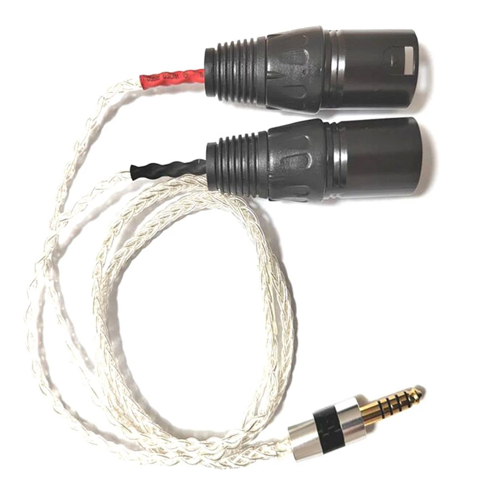 AT42 4.4mm Balanced Male to Dual XLR Male Audio Adapter Cable - High-Quality Sound Transmission 0.5m