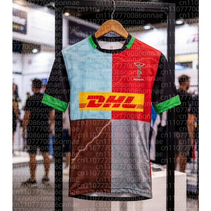 

Новинка 2026: Футболка для фанатов регби England Harlequins с 3D-печатью, дышащая, быстросохнущая, популярная среди всей семьи