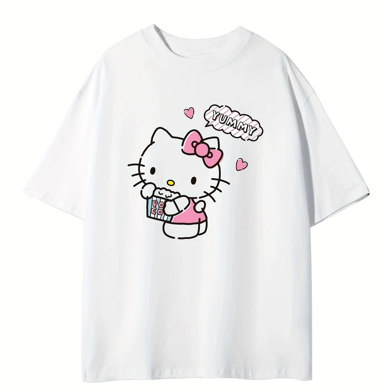 

Hello Kitty Graphic Printing Summer Autumn Winter Cotton Men's and Women's T-Shirts Short Sleeves Luxury Outdoor Sports Brand