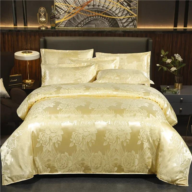 

Jacquard Weave Duvet Cover Bed Home Textile Luxury Pillowcases Bedroom Comforter 220x240 no sheet Queen/Full/King bedding set