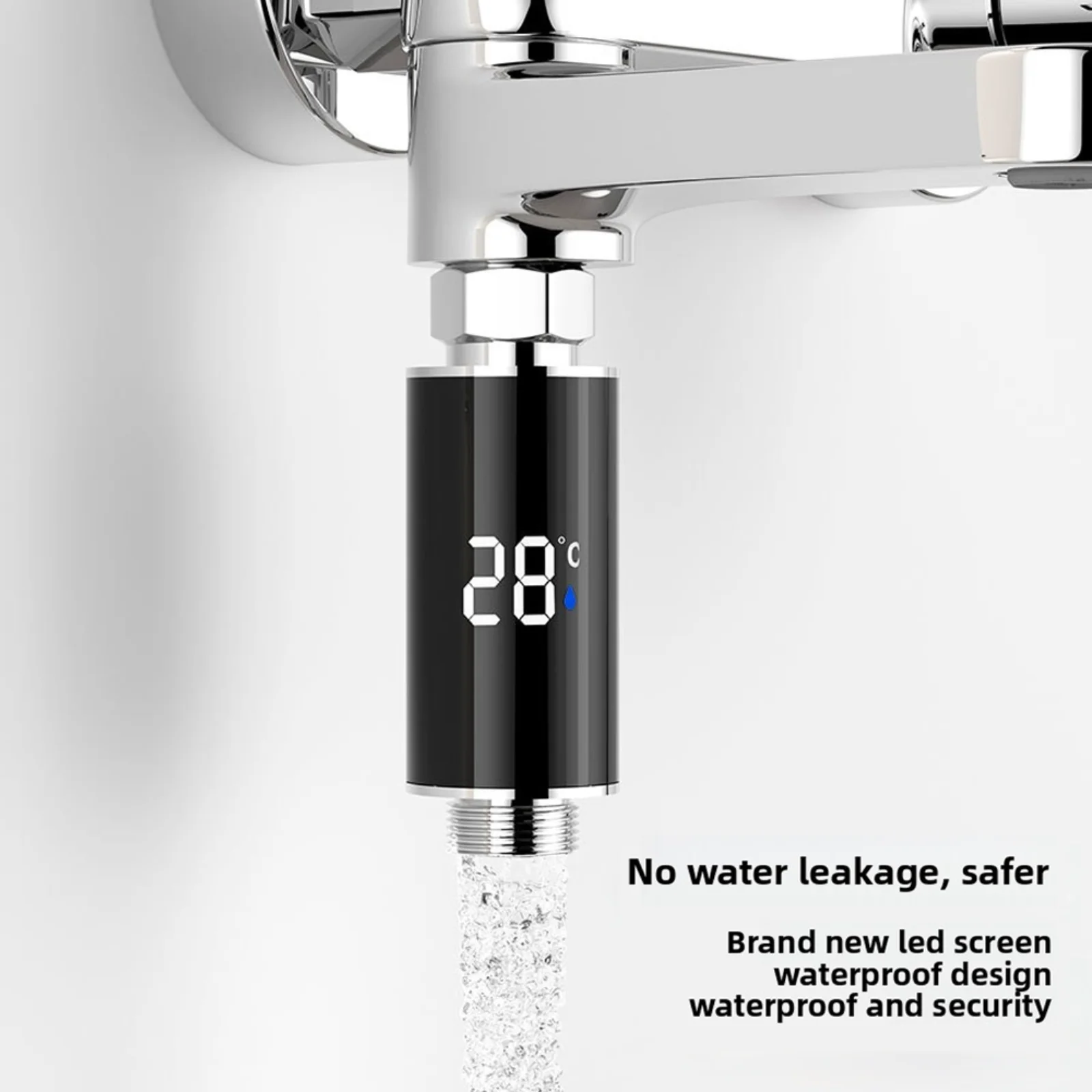 

Digital Bathroom Shower Faucet Thermometer LED Display Water Power Thermometer For 1/2 Inch Bathroom Faucet Shower Thermomete