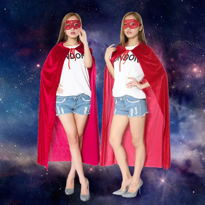L150X100cm Halloween Cosplay Hooded Cloak No Mask Stage Performance Costume Dress Up Princess Cloak Props