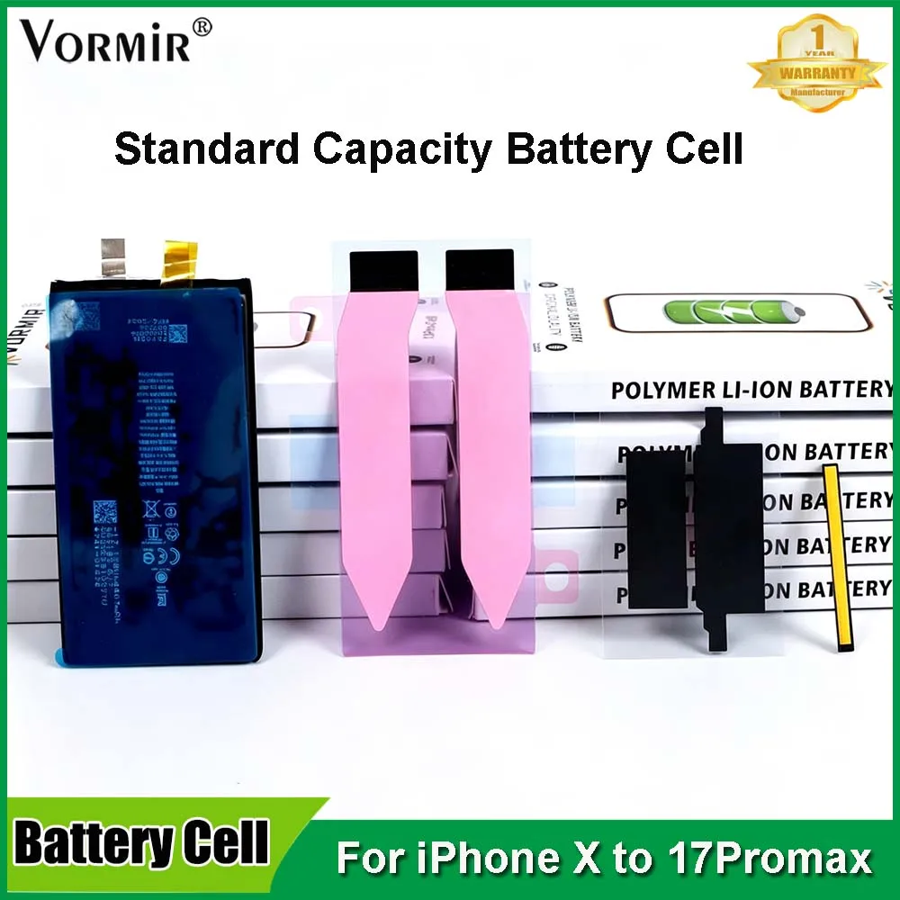10pc Vormir Battery Replacement No Flex for iPhone 17 16PM 15 14Plus 13mini 12 11 XR XSM Rechargeable Battery Cell Repair Parts
