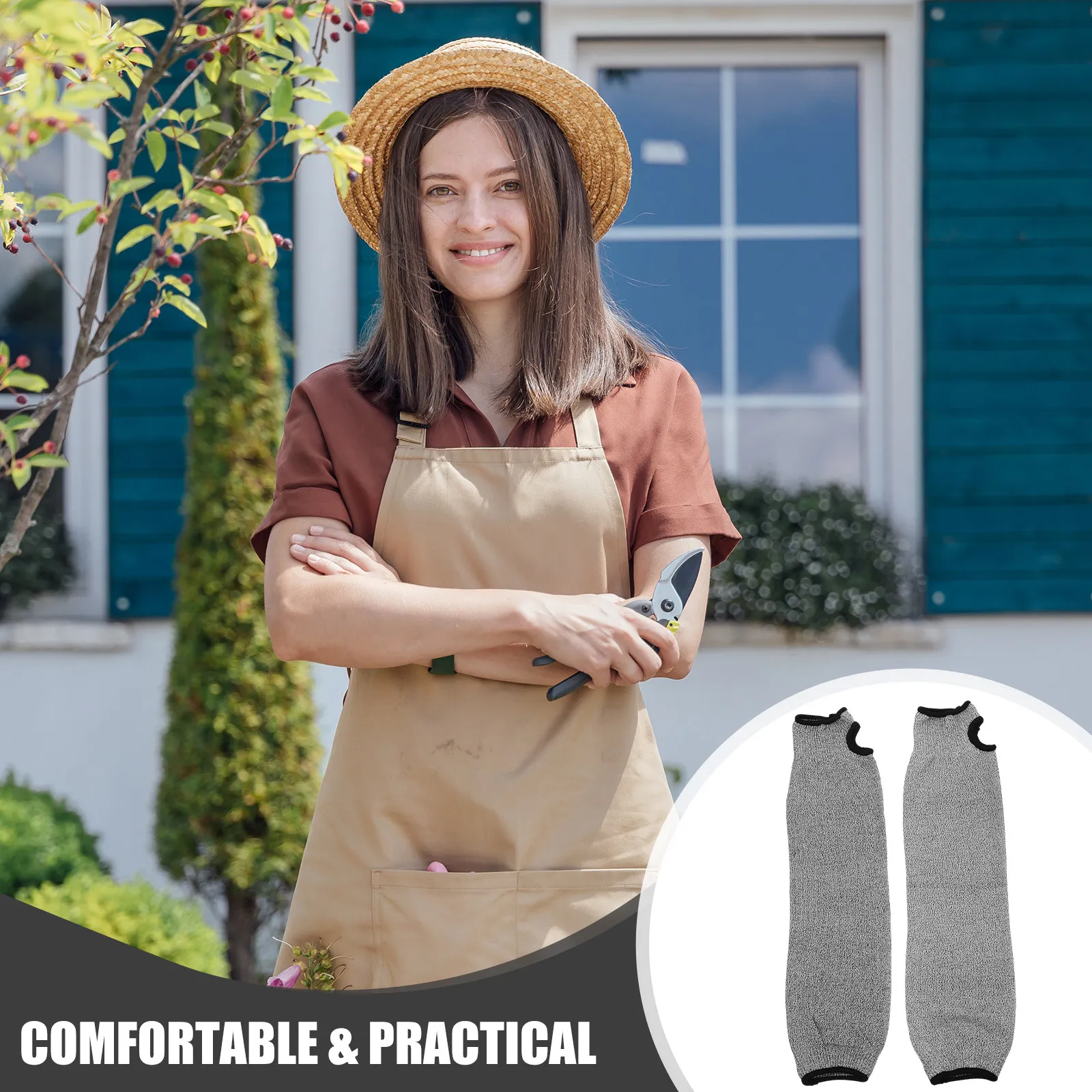 

2Pcs Cut Resistant Arm Sleeves Pe Material Forearm Cover Protection Anti-Cut Sleeves for Men Women Gardening Welding Repair Work