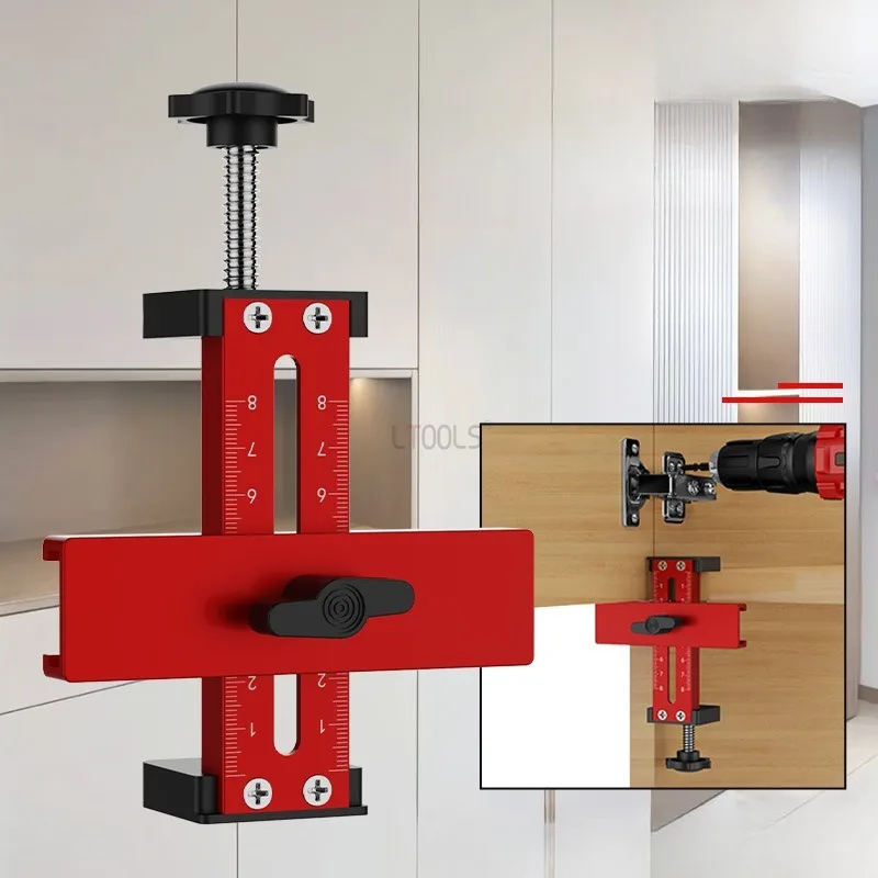 Cabinet Door Installation Jig Door Panel Precise Fixed Leveling Device Upgraded Rebounding Device Drilling Locator and Mounting