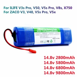 Bateria de lítio para ILIFE, V3s Pro, V50, V5sPro, V8s, x750, New Echte, 18650, 8 V, 6800mAh, 2022