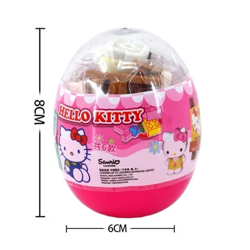 Anime Sanrio Hello Kitty Gacha Building Block Toys, Happy Farm Fun Twist Egg, regalo de cumpleaños y Navidad para niños