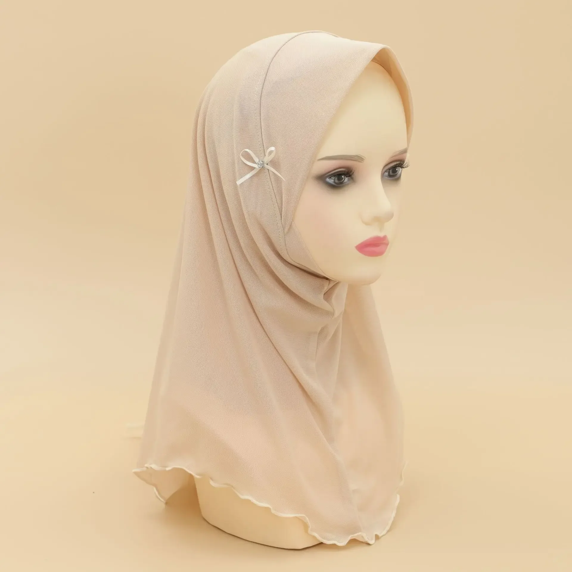 Neue Diamant Bogen Chiffon Schal Amria Muslimischen Hijab Frauen Islam Kopftuch Turban Pull Auf Kopf Wrap Schal Arabisch Hut Ramadan Niqab