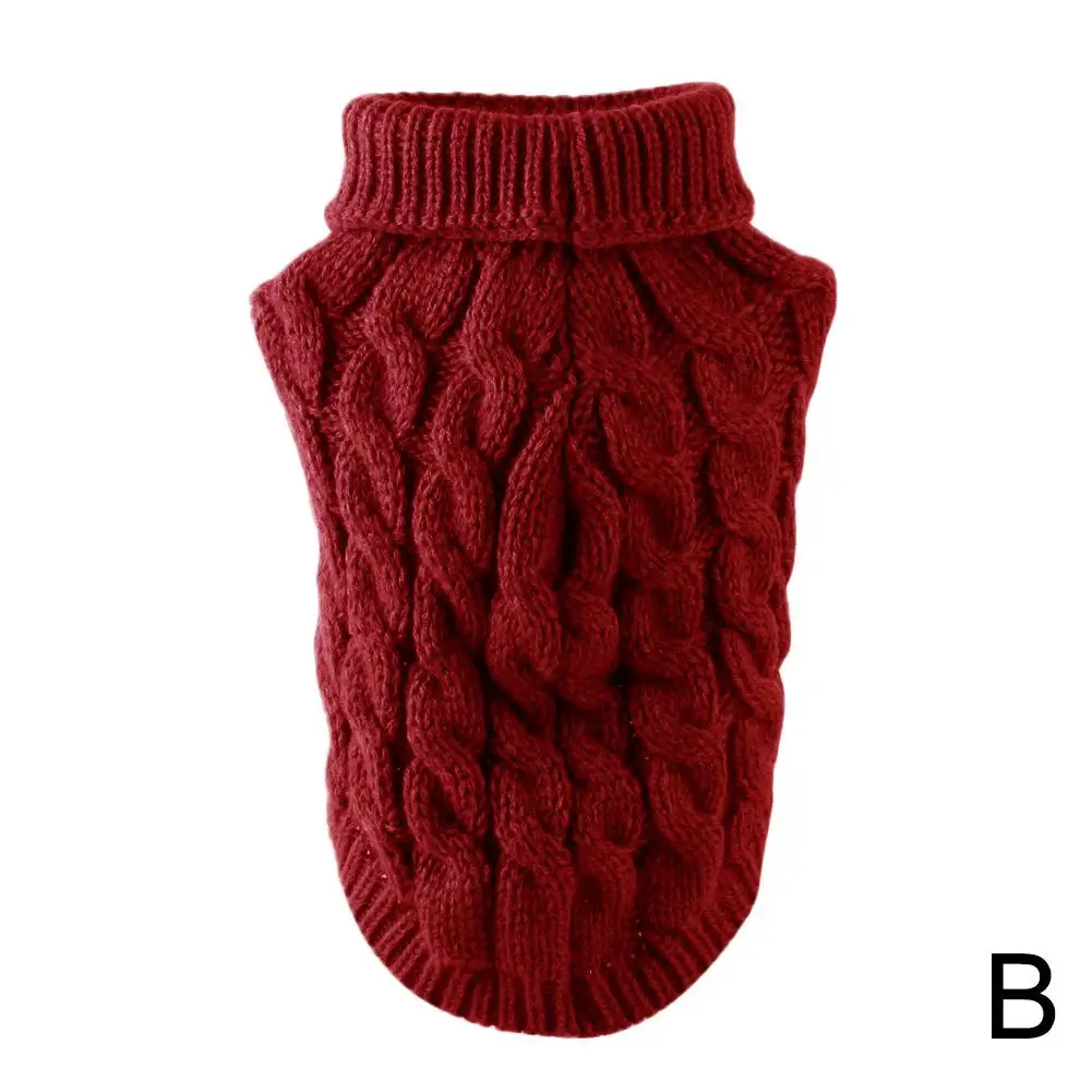 Pet Dog Dolcevita Maglione lavorato a maglia Cappotto Scaldino invernale Ispessimento Pullover Maglieria Cappotto all'uncinetto Vestiti per cucciolo di cane H3C2
