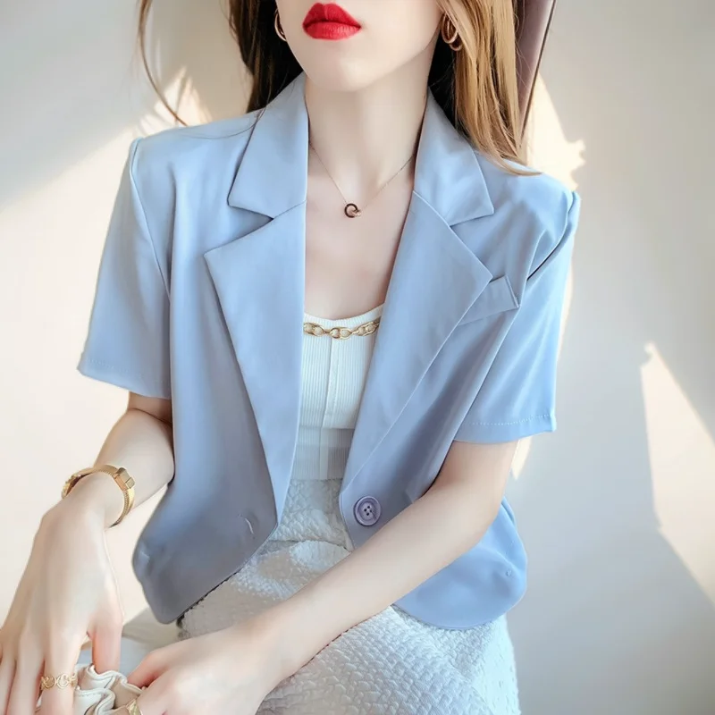 

Blazers Womans Youthful Woman Clothes Darted Neoclassical Gathering Graceful Girlish Set In Collar Superior Shaped Insulated Ins
