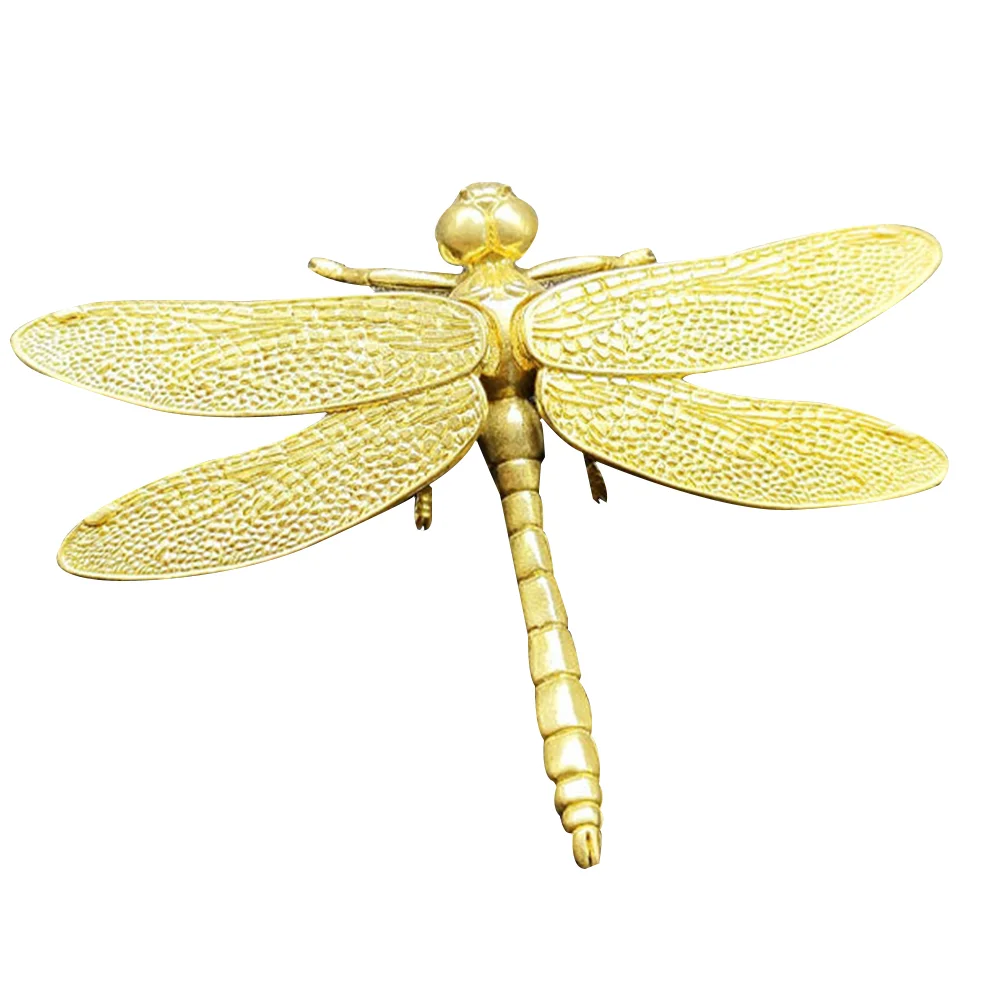 Retro Decor Brass Dragonfly Ornament Exquisite Household Adornment Decoration Decorate Crafts Golden Porch