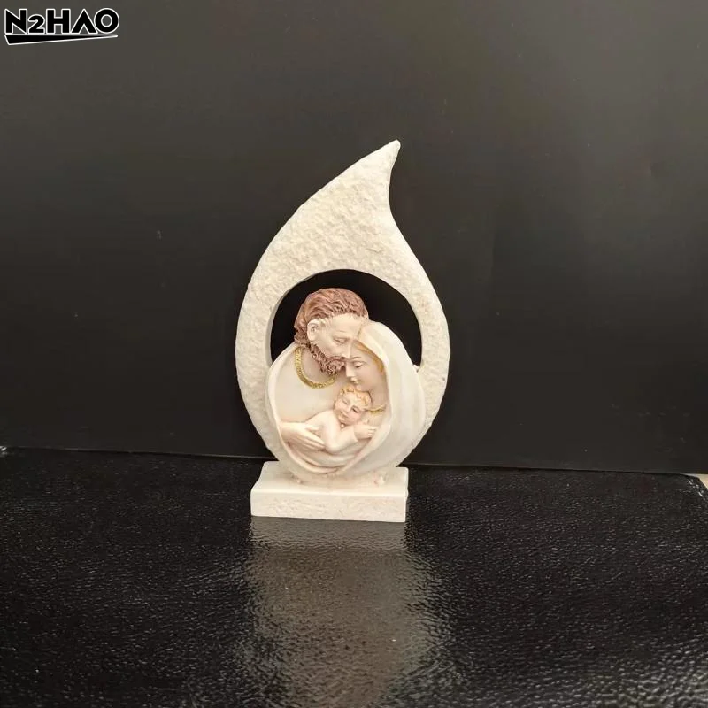 Holy Family Figurine Resin Figurine Holy Heart Of Nativity Mary Statue Figure Religious Christmas GiftFor Church Festival Home
