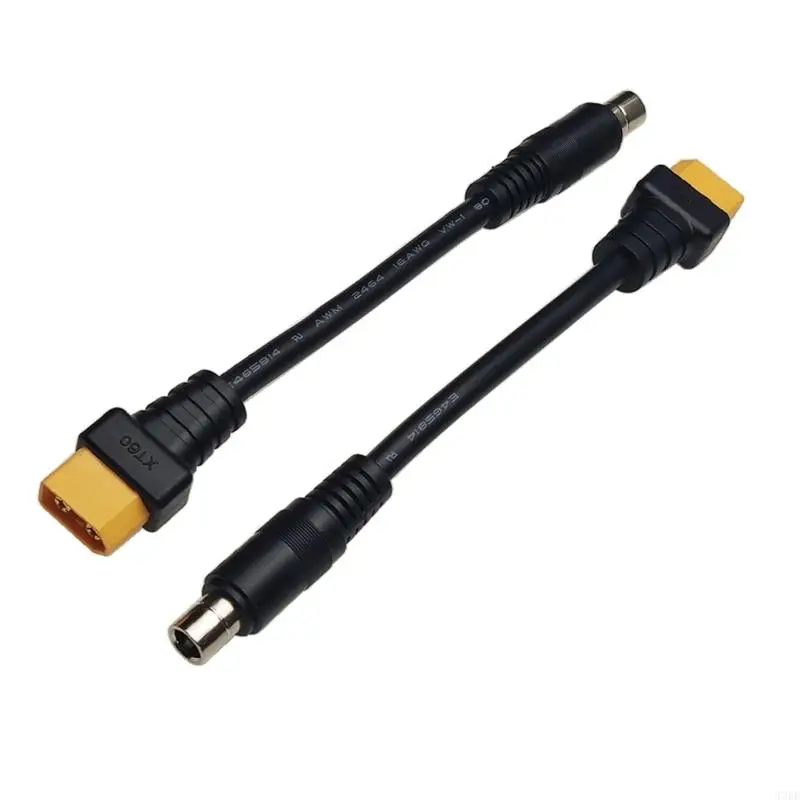 T3EE XT60 to 8mm Adapter Cable 14AWG XT60 to DC8020 Connectors Cable for Efficient Solar Charging and Power Transfer