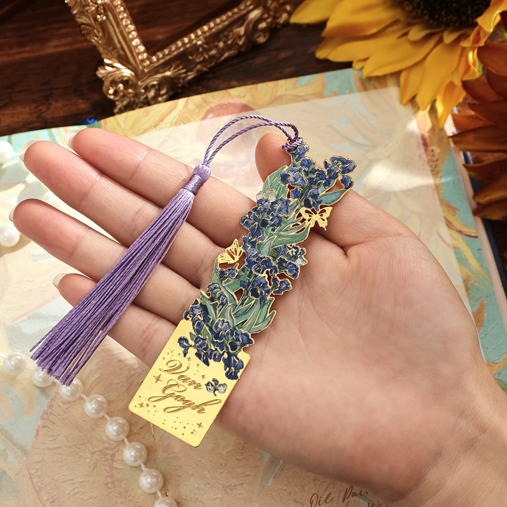 1 pz segnalibro in metallo vintage pittura cava artistica con nappa lunga strumento di lettura creativo per gli amanti dei libri ufficio degli studenti