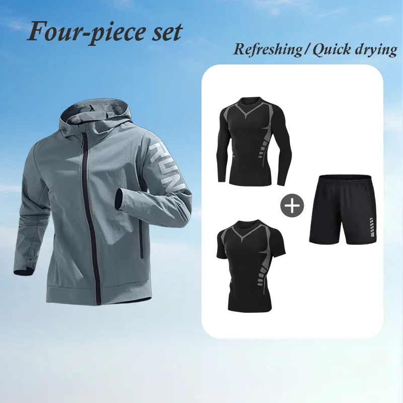 

2025 Popular Running Set Cool Breathable Sweat-Absorbing Quick-Dry Sportswear Fitness Cycling Marathon Training Suit