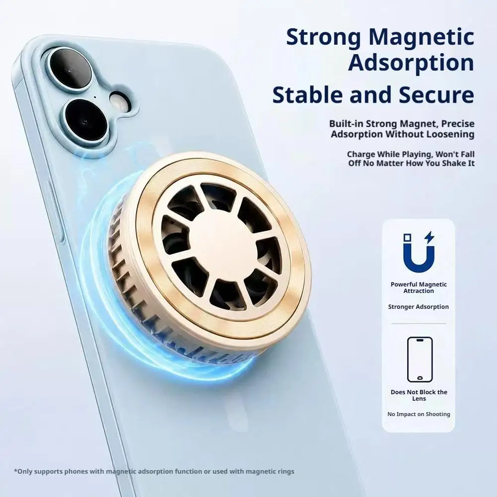 Portable Mobile Phone Cooler Gaming Cooling Tool Phone Radiator Magnetic Back Cover Clip Cooling Fan For Phone