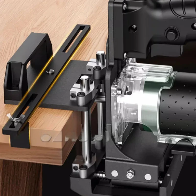 2 In 1 Electric Wood Slotting Trimming Tool Woodworking Connection Opening Fasteners Handheld Punching Locator Grooving Machine