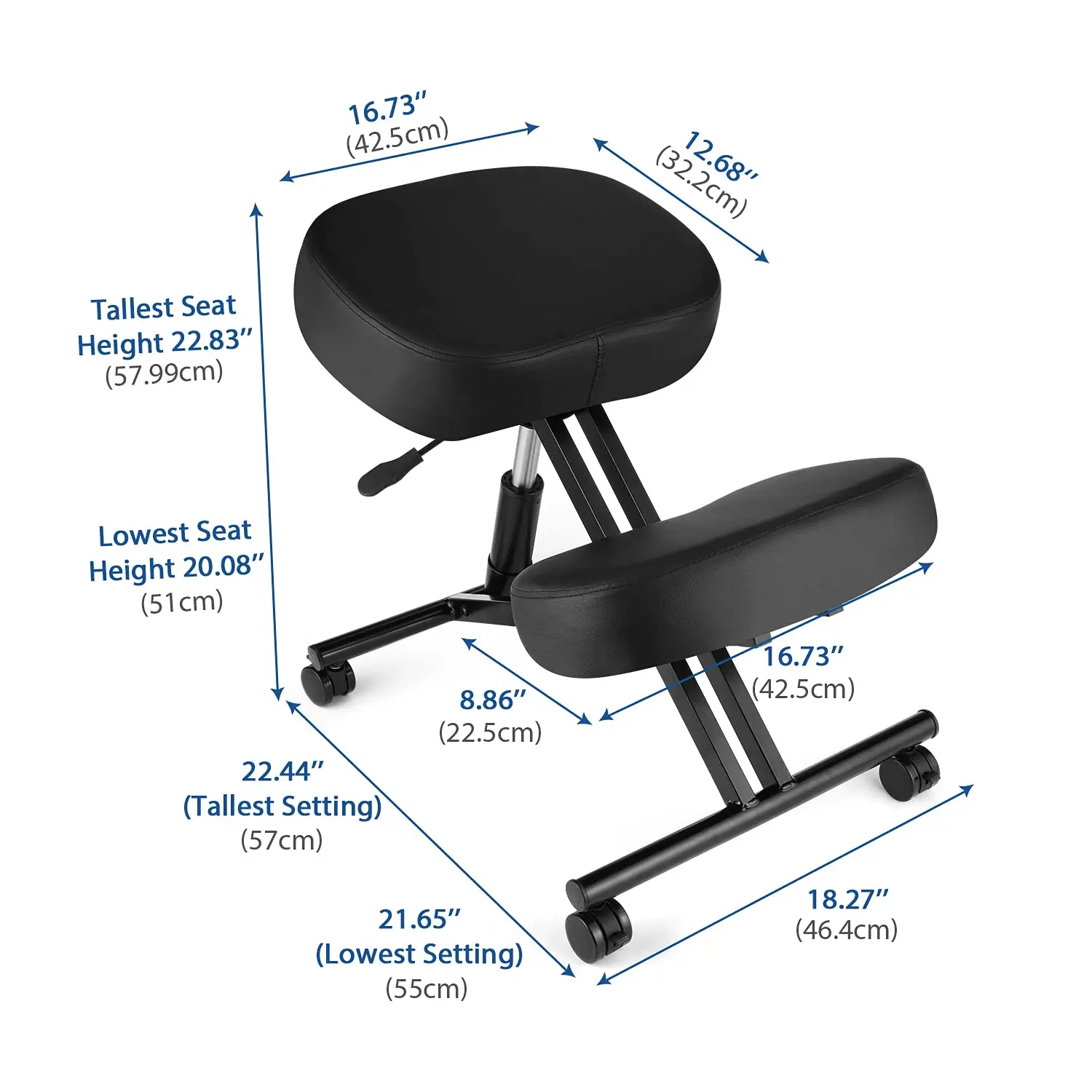 Kneeling Chair Ergonomic for Office, Height Adjustable Stool with Thick Foam Cushions for Home and Office - Improve