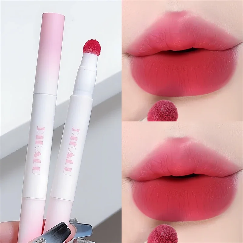 DIKALU Lip Powder Cream Air Cushion Lip Cream Matte Lip Glaze Mouth Red Non-fading Non-stick Cup Feminine White Brick Re