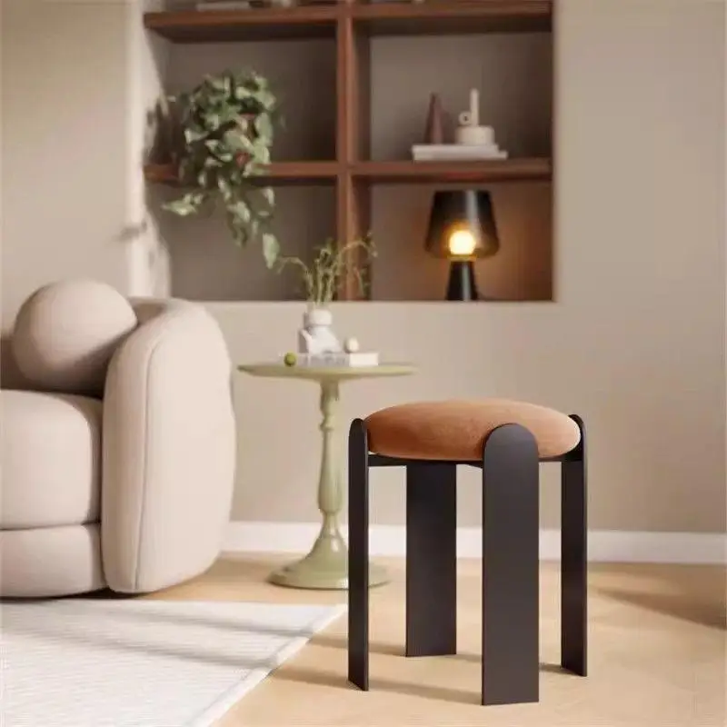 Storage wrought iron stool, dining chair, makeup chair