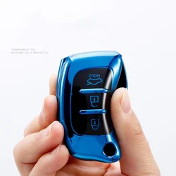 Soft TPU Car Flip Key Case Cover Keychain for Hyundai I10 I20 Ix25 Ix35 Elantra Solaris Sonata Santa Fe Sport Tucson Protector