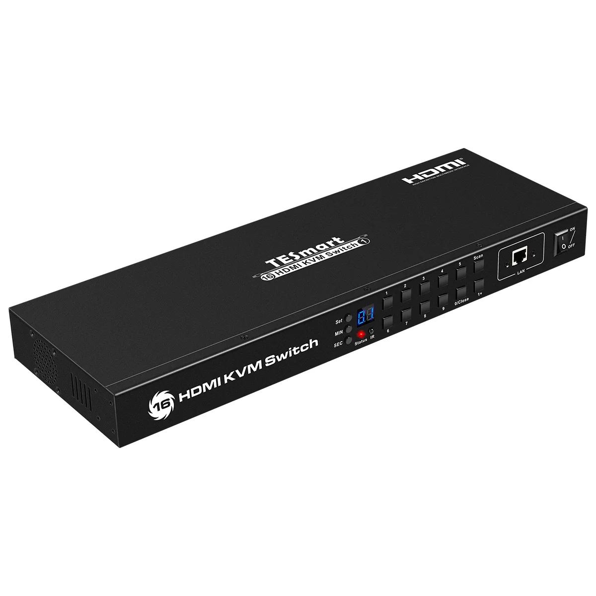 TESmart 16 Port IP  Display Port USB KVM Switch with Audio & USB 2.0 Hub