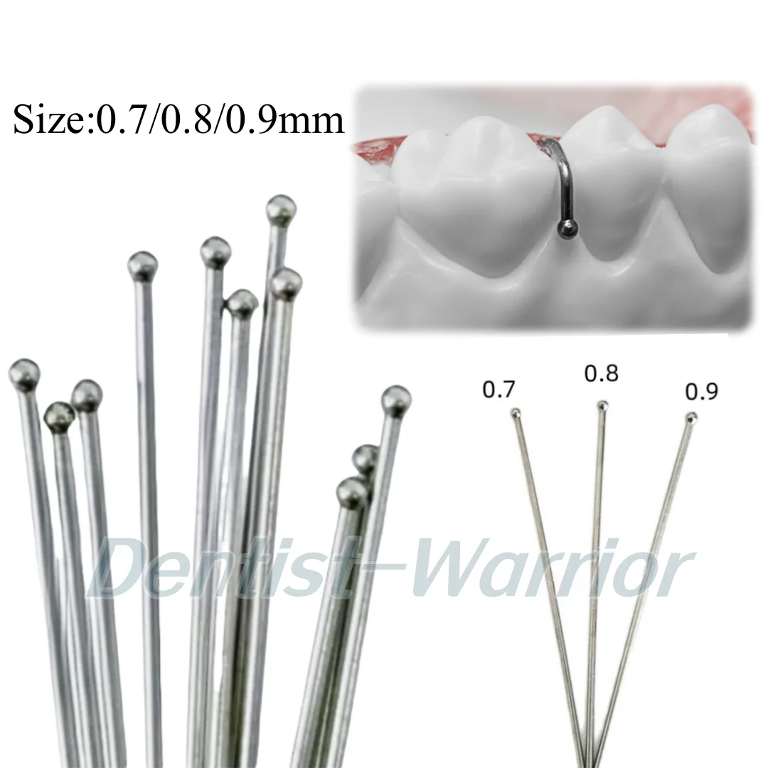 Dental Ball Retainer Oblique Clasps Bars Ball Hooks Type Fits Scheu Position Hold 0.7/0.8/0.9﻿mm