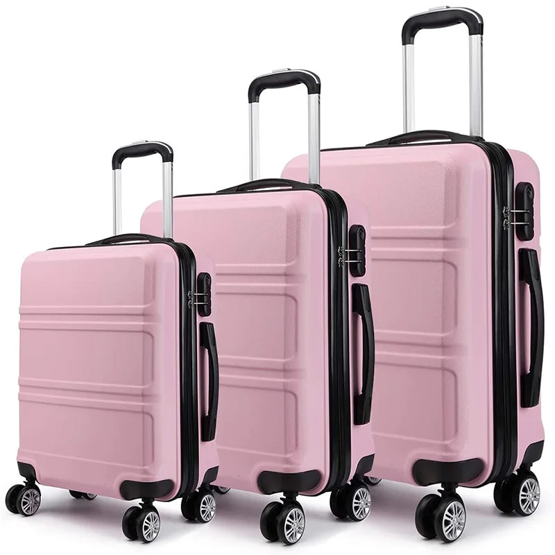 Set di valigie da 3 pezzi con ruota girevole Trolley giapponese Casual valigia da 20/24/28 pollici valigia in ABS