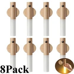 8Pack Smart Motion Sensor Night Light Wireless Magnetic USB Rechargeable LED Wall Light for Corridor Bedroom Bathroom Kitchen