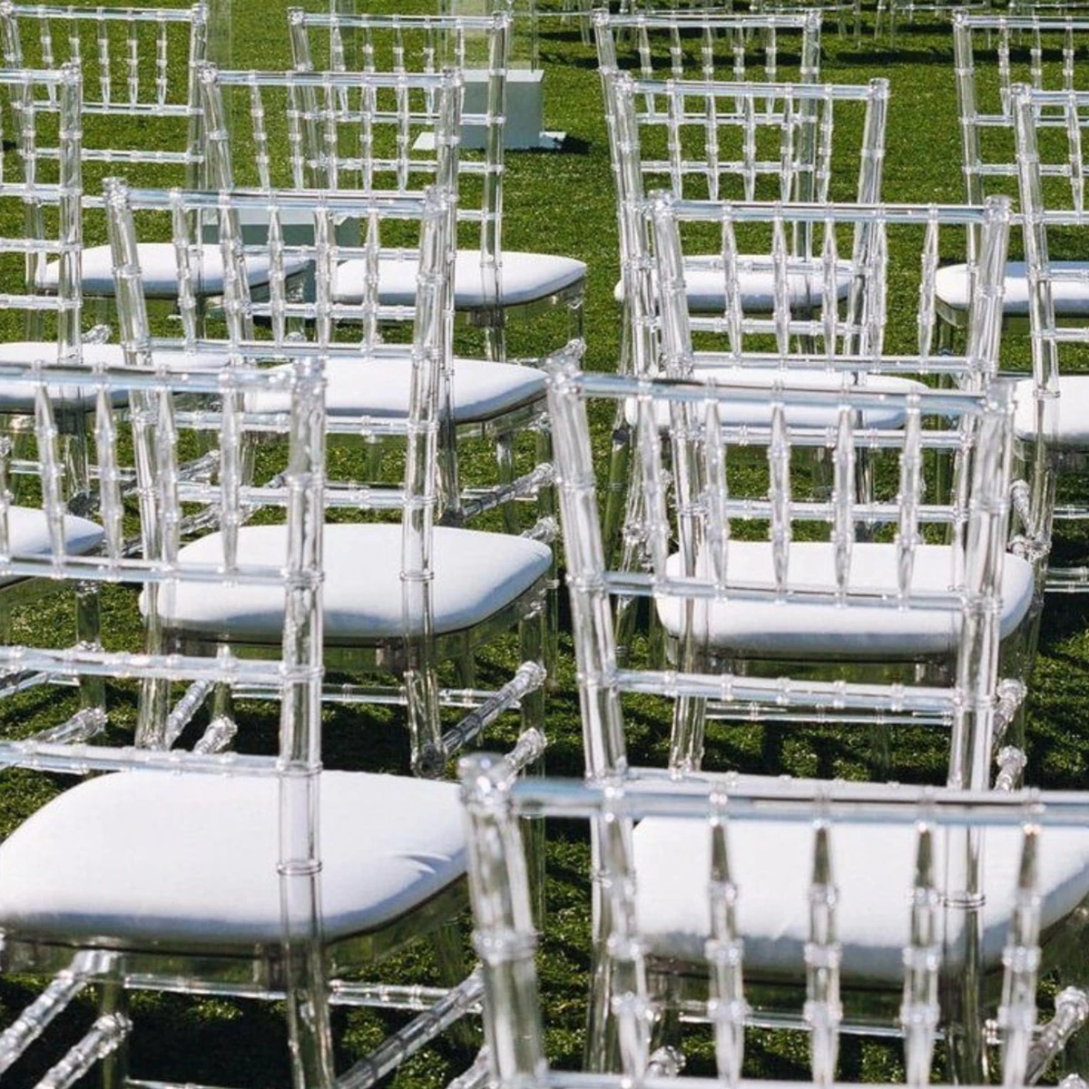 12pcs）Wedding transparent acrylic chair transparent stool hotel banquet hall outdoor party party bamboo chair meal