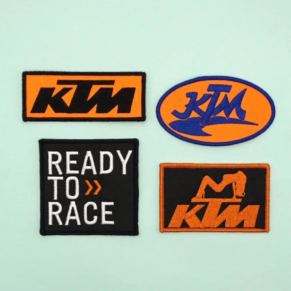 ملصقات قماش مطرزة بشعار الدراجة النارية ملصقات ثقب الملابس لـ KTM جاهزة للسباق Duke 690 790 890 1090 1190 1290 ADV